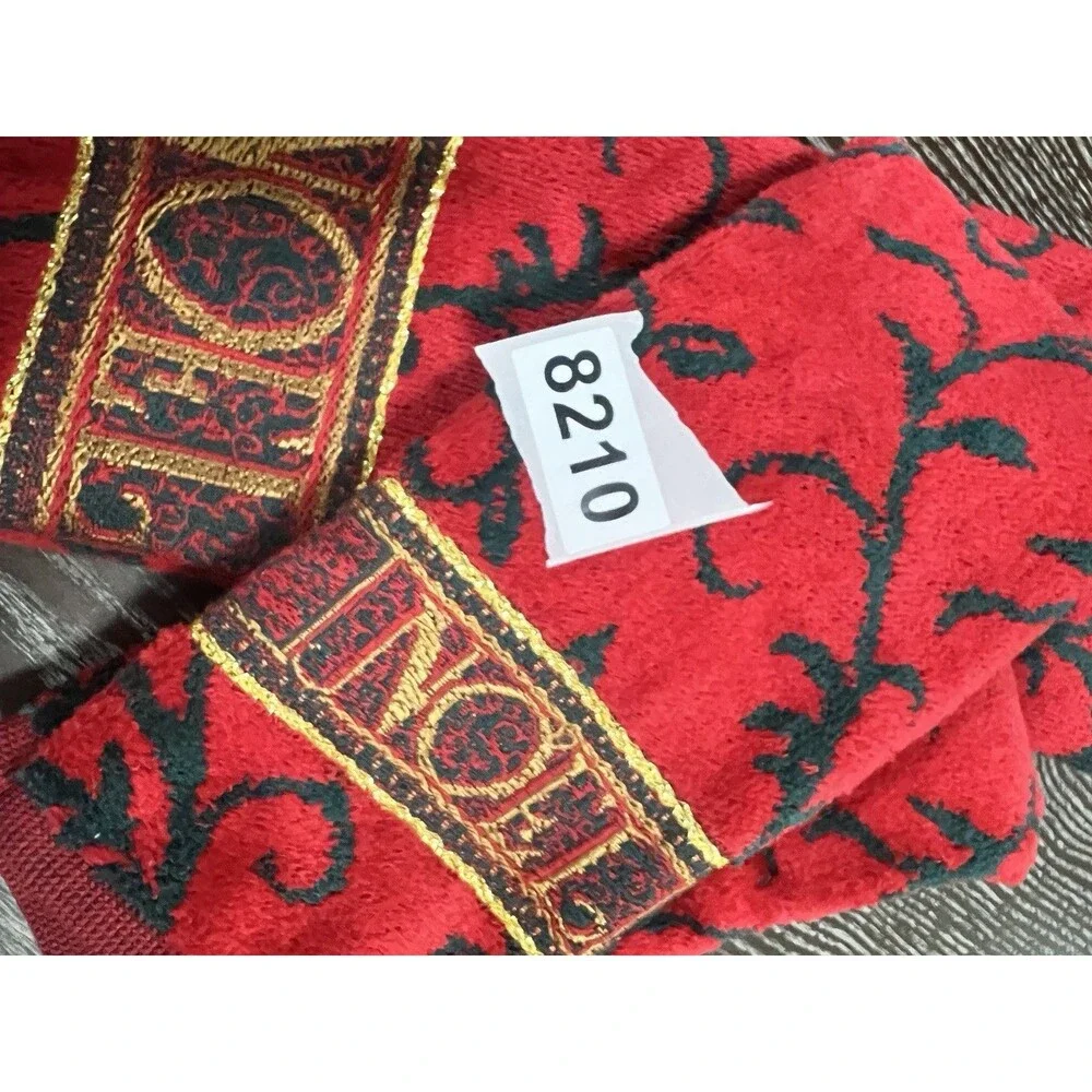 3 Fieldcrest Poinsetta Noel Holiday Christmas Towels Hand & Tip